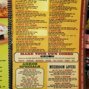 menu