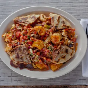 a plate of mexican food