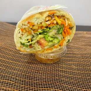 Inside the Vegan Crunch Wrap. Yummy!