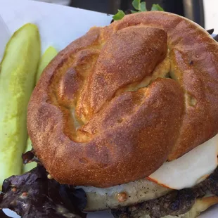 Up-close and personal with the Oktoberfest Wurst Burger.