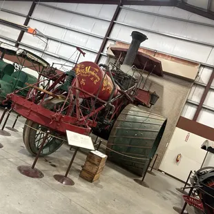 A beautiful steam powered tractor. It's big!