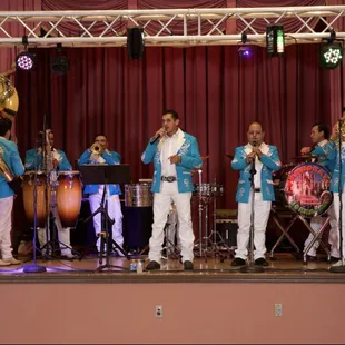 Quinceañera band performing on our stage
