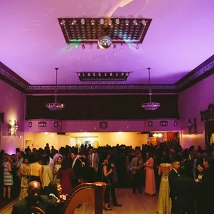 Wedding party all lit up