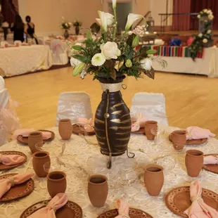 Tabletop examples in ballroom