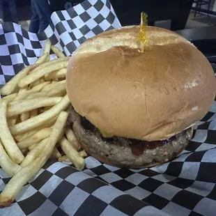 BBQ Bacon Cheeseburger with a side of fries - yum! The fries was kinda plain. I think it's coz we had the garlic fries first!