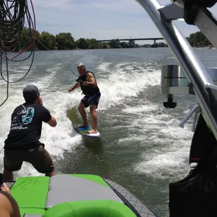 Old guys can learn new tricks.  Surfin' Sunday on the Sacramento River.