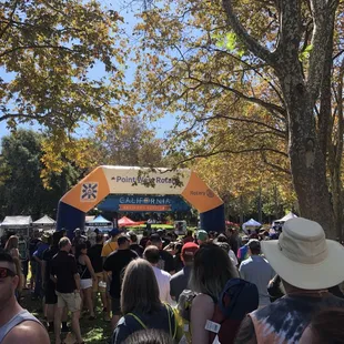 Waiting eagerly to enter at noon