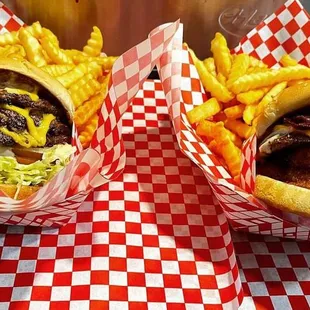 These here are our famous Western &amp; Triple Burgers 
Also known as our #8  and  #4
