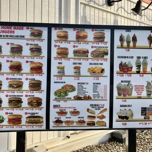 Drive-thru menu