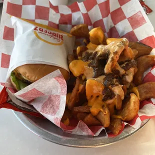 Double burger with Gorilla Fries