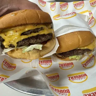 CB Double CB Burger and Classic CB Burger