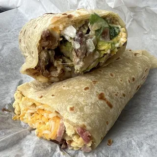 Ham, Eggs, and Cheese Burrito