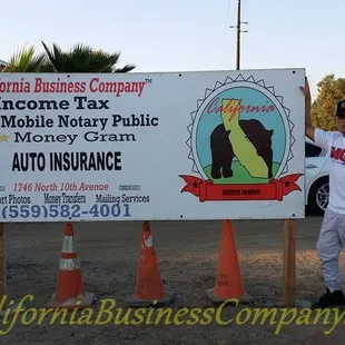 One of our billboard in front of Pastor Moreno's Church. Central Valley Christian Center