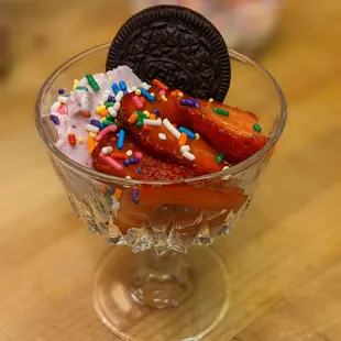 From the ice cream sundae bar.