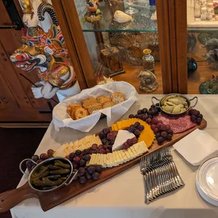 Custom cheese &amp; antipasto snacking board for community service meeting