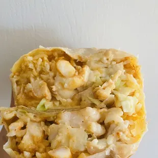 Shrimp Burrito (w/ rice and pinto beans)!