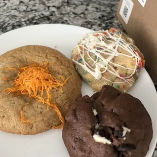 Kenafe cookies, birthday cookies, and Oreo stuffed cookie