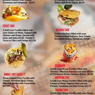 a menu for a mexican restaurant