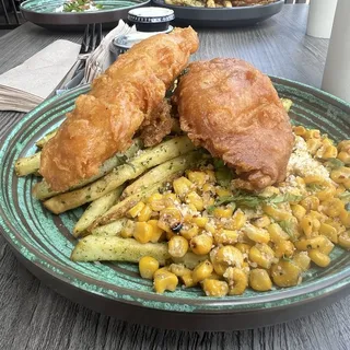 2 PIECE BATTERED FISH & CHIPS