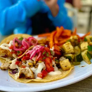GRILLED CHICKEN TACO and CRISPY FISH TACO. They were both excellent. Fried Fish was the star of the show.