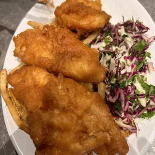 2 PIECE BATTERED FISH & CHIPS