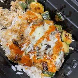 Swai fish small plate garlic and Cajun butter (added tapatio)