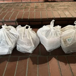 4 full bags of things we bought!