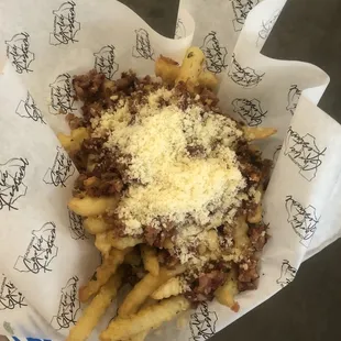 Garlic fries with bacon