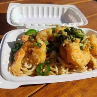Garlic Noodles w/ Salt &amp; Pepper Shrimp