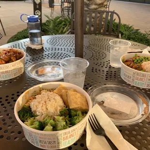 Three mix bibimbap bowls.