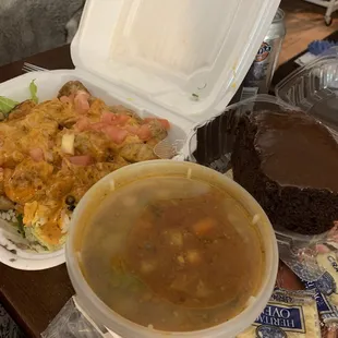 a tray of food on a table