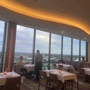the view of the airport from the dining room