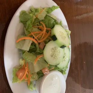Fresh salad with ranch