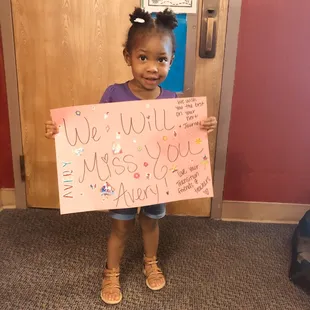 Avery's class made her a "miss you" sign for her last day. Well, we missed them so much that we came back!