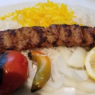 Beef koobideh lunch