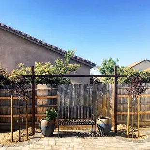 Installed Pavers for walk &amp; 2 fruitless plum trees