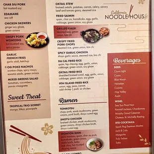 menu, sushi and sashimi