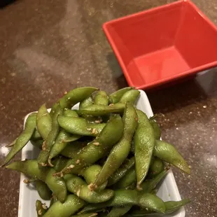 Garlic sea salt edamame (delicious)