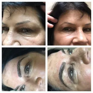 Eyebrow done with microblading