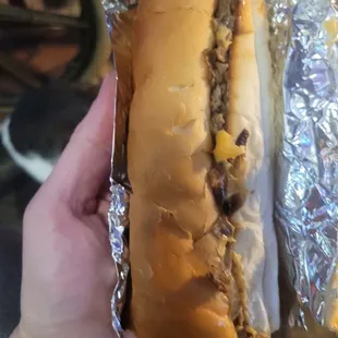 Cheesesteak with grilled onions