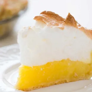 a slice of lemon meringue pie