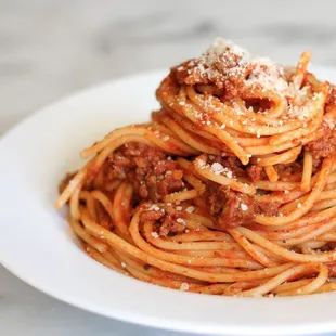 a stack of spaghetti