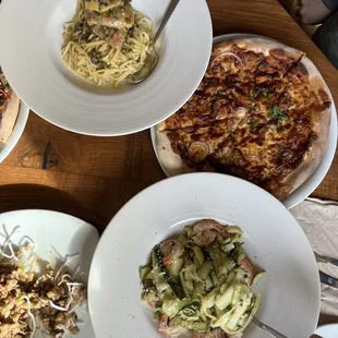 Chicken Piccata, Shrimp Scampi Zucchini, Thai Chicken Pizza