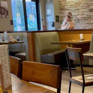 Costumers turning to leave because there were no clean tables