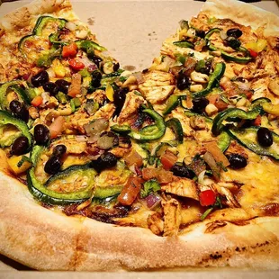 Spicy chipotle chicken pizza.. ask for lime crema sauce
