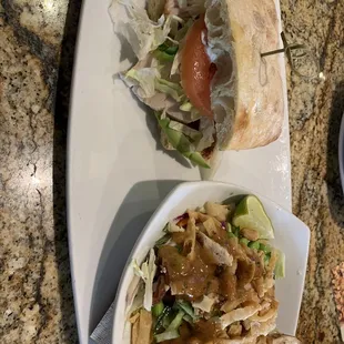 1/2 California club and 1/2 Thai Crunch Salad
