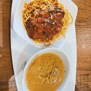 Bolognese Spaghetti and Sedona Tortilla Soup