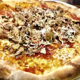 MUSHROOM PEPPERONI SAUSAGE PIZZA