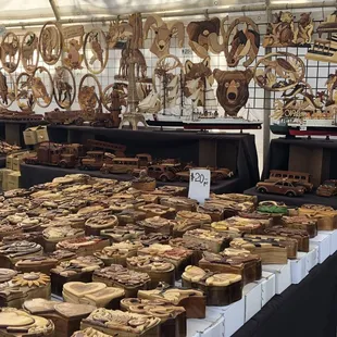 Carved wood boxes @ The Poppy Festival