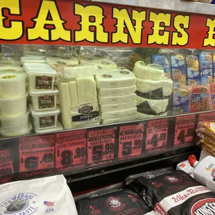 a display of dairy products